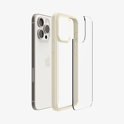 ACS07209 - iPhone 15 Series Ultra Hybrid Case in Natural Titanium showing the back